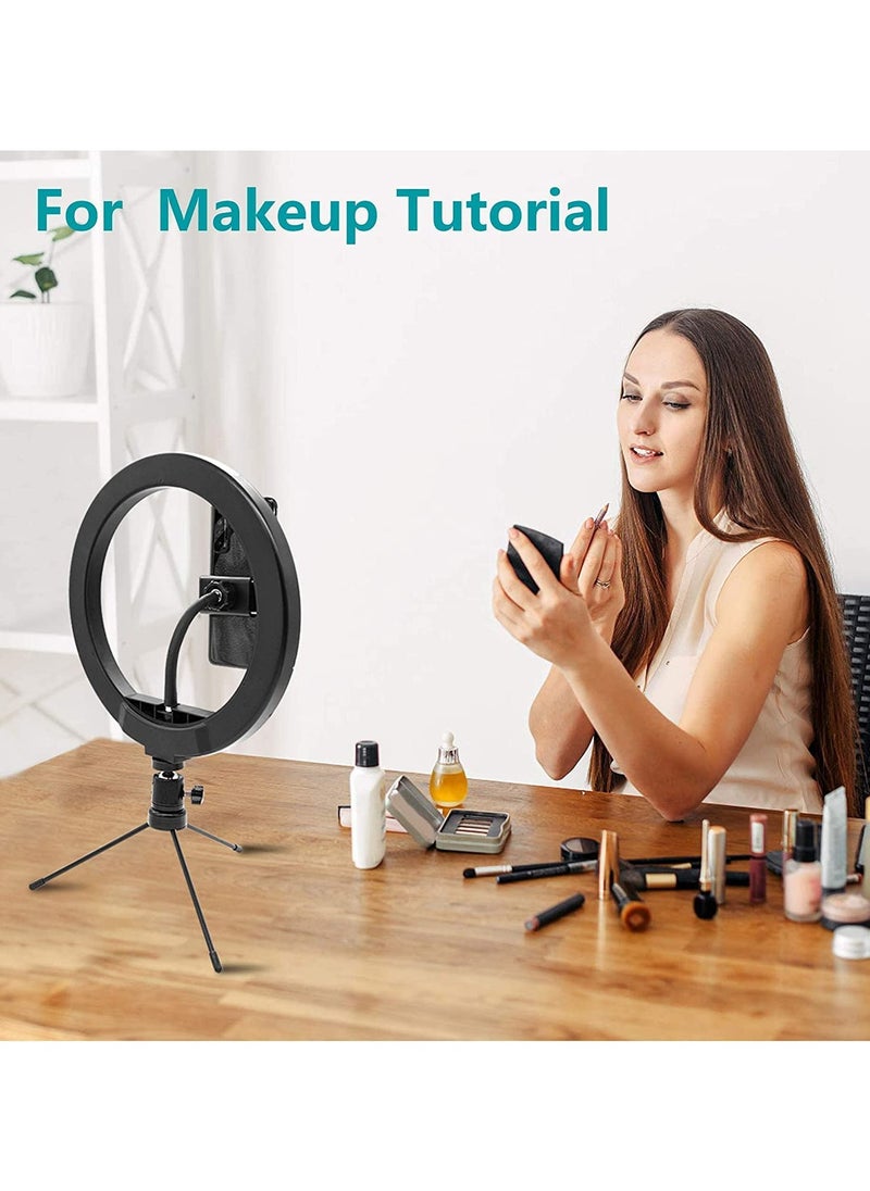 Portable LED Ring Light 5 Inch L07 with Tripod Stand for Makeup, Photography, and Selfies