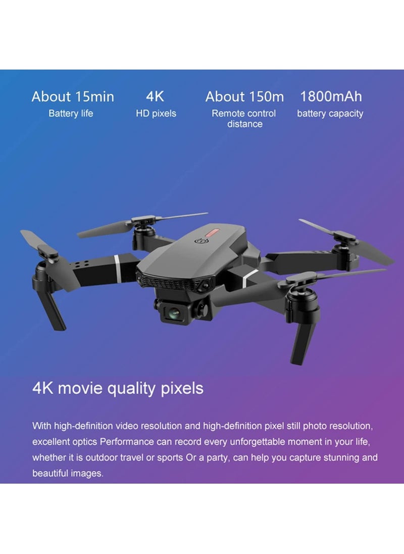 E88 Pro Drone 4k With High Definition Camera WiFi Foldable Drone 2.4G 6 Axis RC Altitude Hold