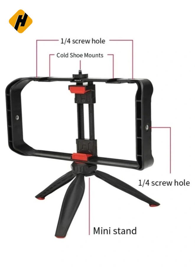 JMARY MT-33 Phone Stand Tripod ABS Video Recording Vlog Mobile Phone Rig Cage