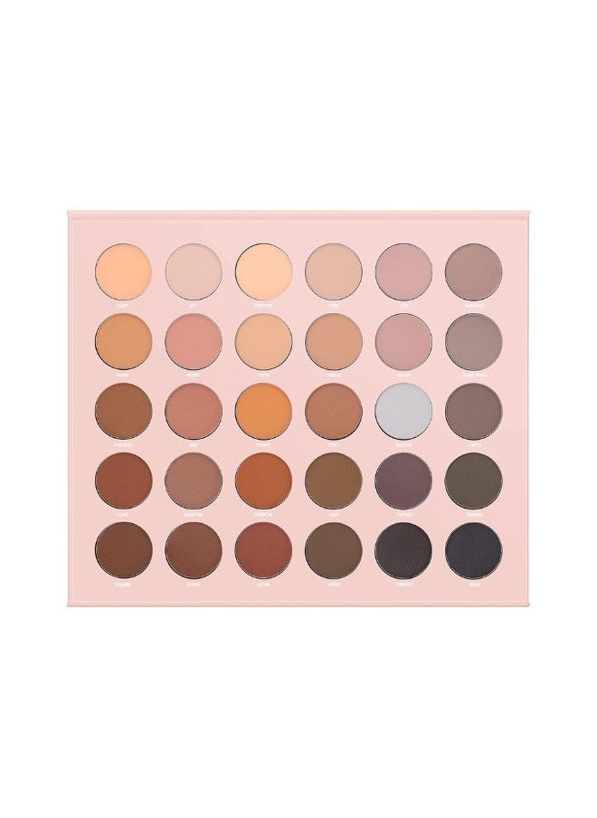 W7 Just Mattes Pressed Pigment Palette - 30 Natural Nude Colours - Flawless Long-Lasting Every Day Vegan Makeup