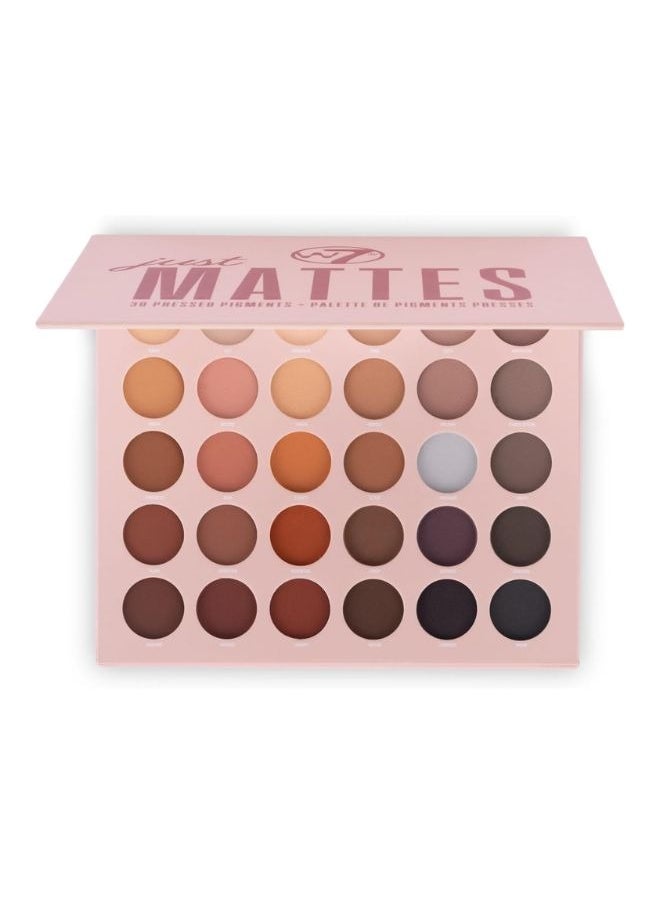 W7 Just Mattes Pressed Pigment Palette - 30 Natural Nude Colours - Flawless Long-Lasting Every Day Vegan Makeup