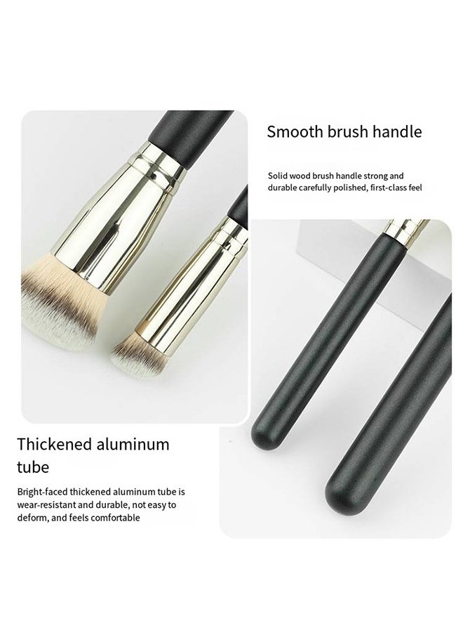 3 PCS Foundation Concealer Brushes Under Eye Mini Angled Brush Nose Contour Brush Small Makeup Foundation Brushes,Seamless Cover Synthetic Dark Circle Liquid Cream Cosmetics Contour Brush Beauty Tool