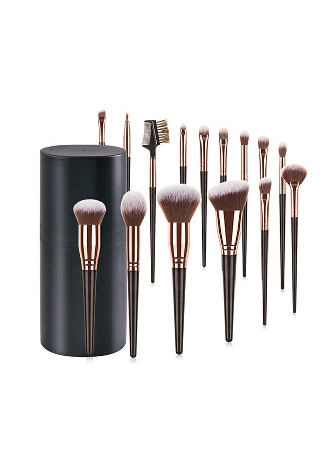 Makeup Brushes Set Eyeshadow Brush High Quality Wood Super Soft Bristles Handle Thickened Aluminum Tube Makeup Powder Foundation Highlighter Concealer Blending Eyebrow Line Spool Set Green 15pcs