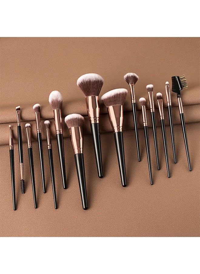 Makeup Brushes Set Eyeshadow Brush High Quality Wood Super Soft Bristles Handle Thickened Aluminum Tube Makeup Powder Foundation Highlighter Concealer Blending Eyebrow Line Spool Set Green 15pcs