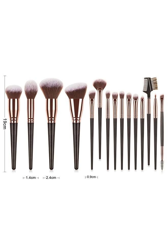 Makeup Brushes Set Eyeshadow Brush High Quality Wood Super Soft Bristles Handle Thickened Aluminum Tube Makeup Powder Foundation Highlighter Concealer Blending Eyebrow Line Spool Set Green 15pcs