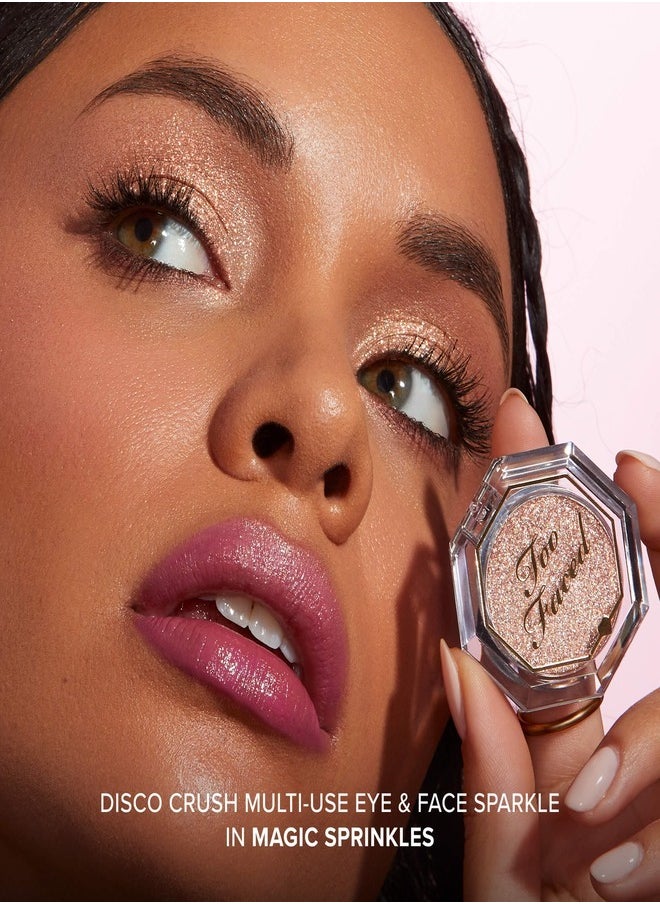 TOO FACED Disco Crush High Shine Glitter Eye Shadow + Face Sparkle Magic Sprinkles - Rosé Champagne Sparkle 1.5g