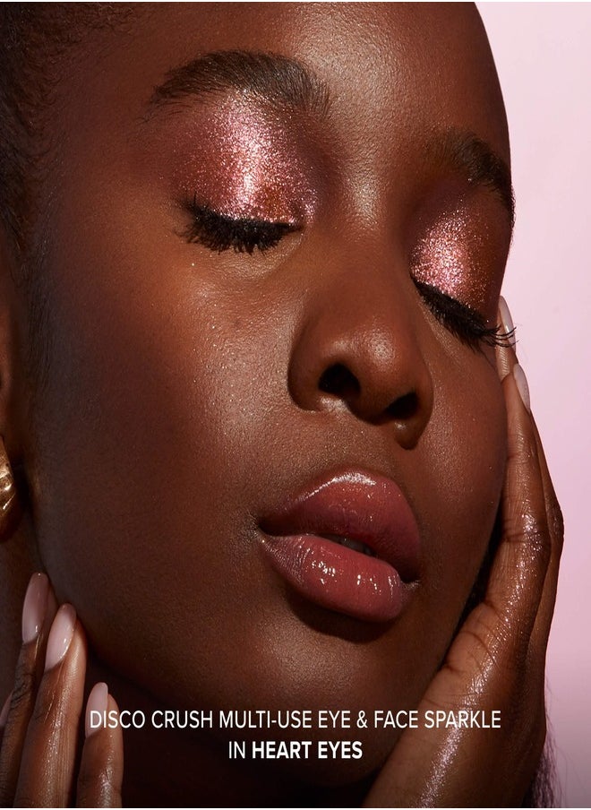 TOO FACED Disco Crush High Shine Glitter Eye Shadow + Face Sparkle Heart Eyes - Shifting Warm Rose Gold Sparkle 1.5g