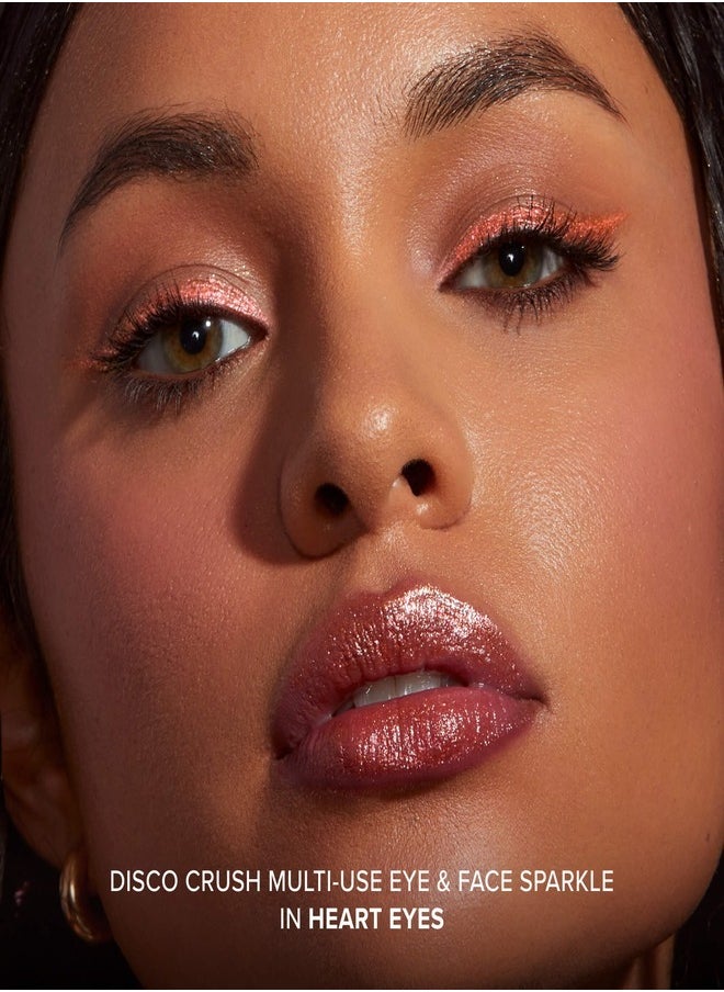 TOO FACED Disco Crush High Shine Glitter Eye Shadow + Face Sparkle Heart Eyes - Shifting Warm Rose Gold Sparkle 1.5g