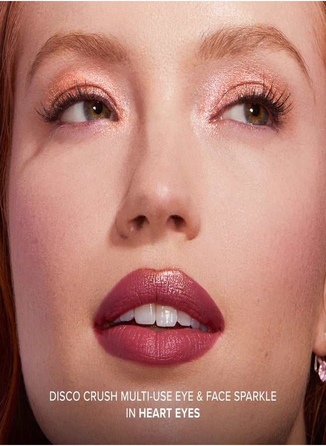 TOO FACED Disco Crush High Shine Glitter Eye Shadow + Face Sparkle Heart Eyes - Shifting Warm Rose Gold Sparkle 1.5g