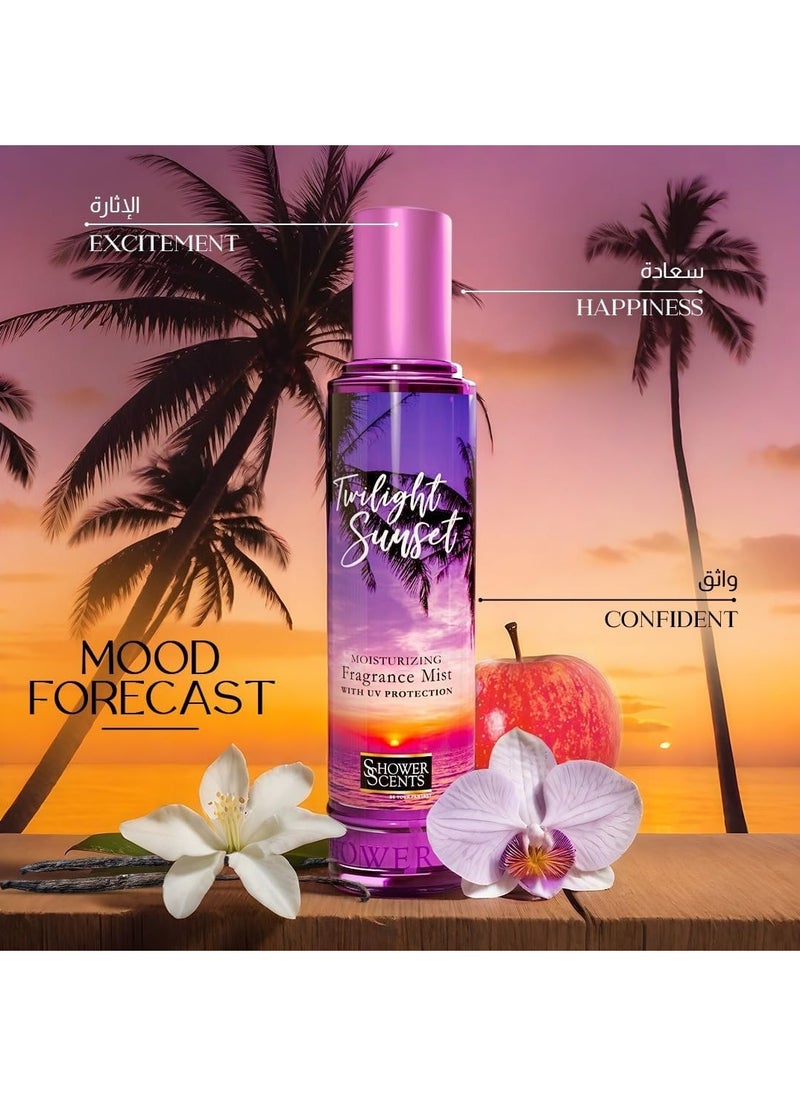 Shower Scents Twilight Moisturizing Fine Fragrance Body Mist With Hyaluronic Acid, Pro - Vitamin B5 and UV Protection 250ml