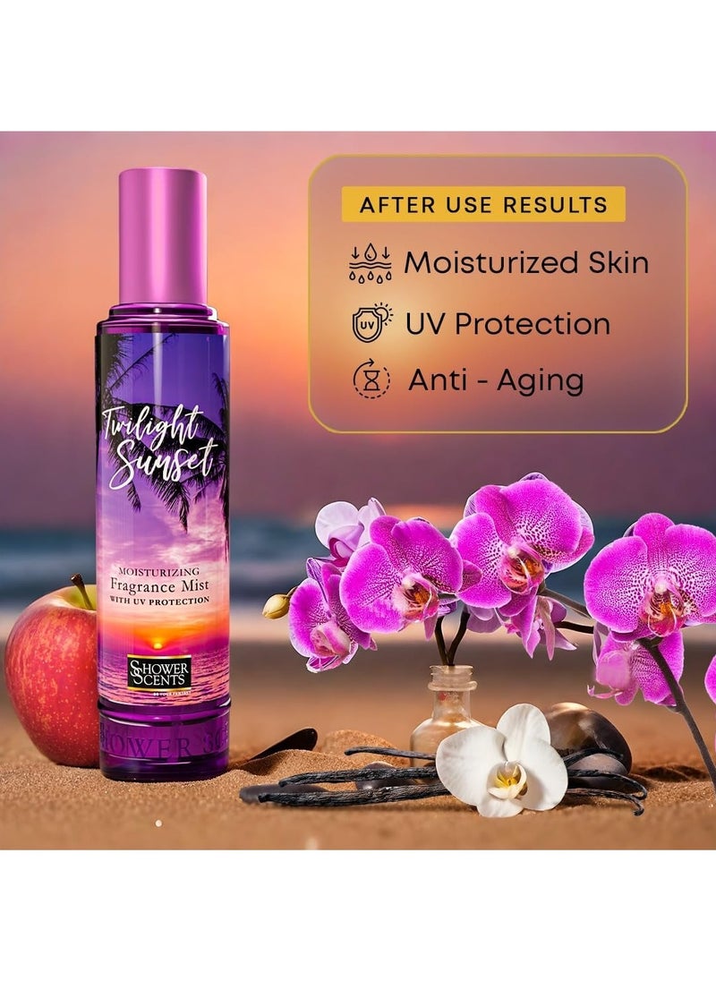 Shower Scents Twilight Moisturizing Fine Fragrance Body Mist With Hyaluronic Acid, Pro - Vitamin B5 and UV Protection 250ml