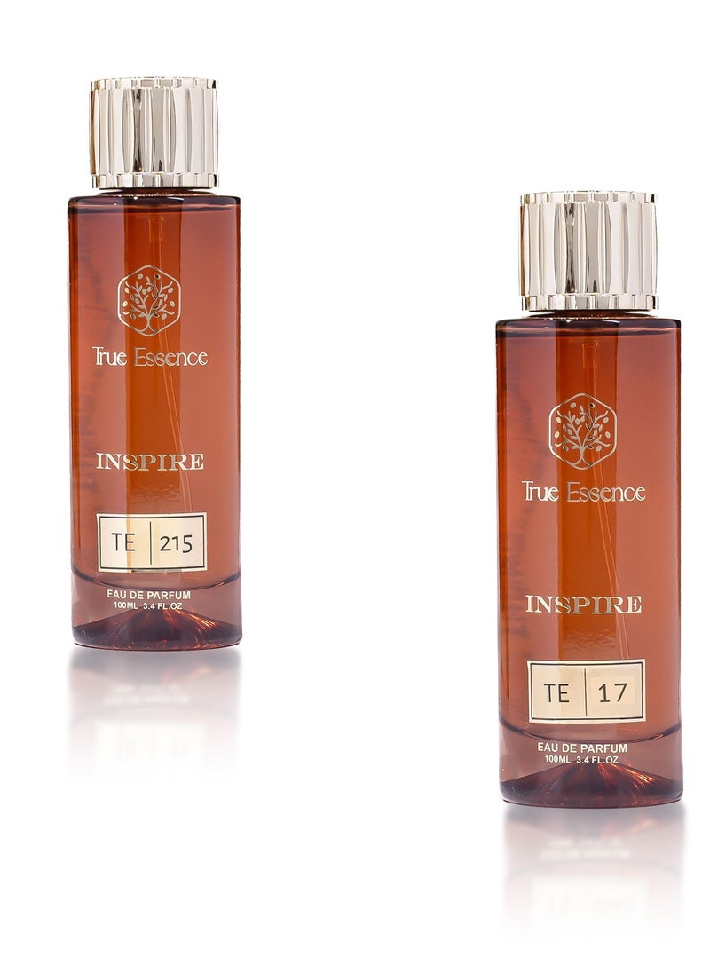 True Essence Combo Pack Of 2 Inspire Collection TE 215 And TE 17 Eau De Parfum 100 ml For Unisex 3.4 FL.OZ