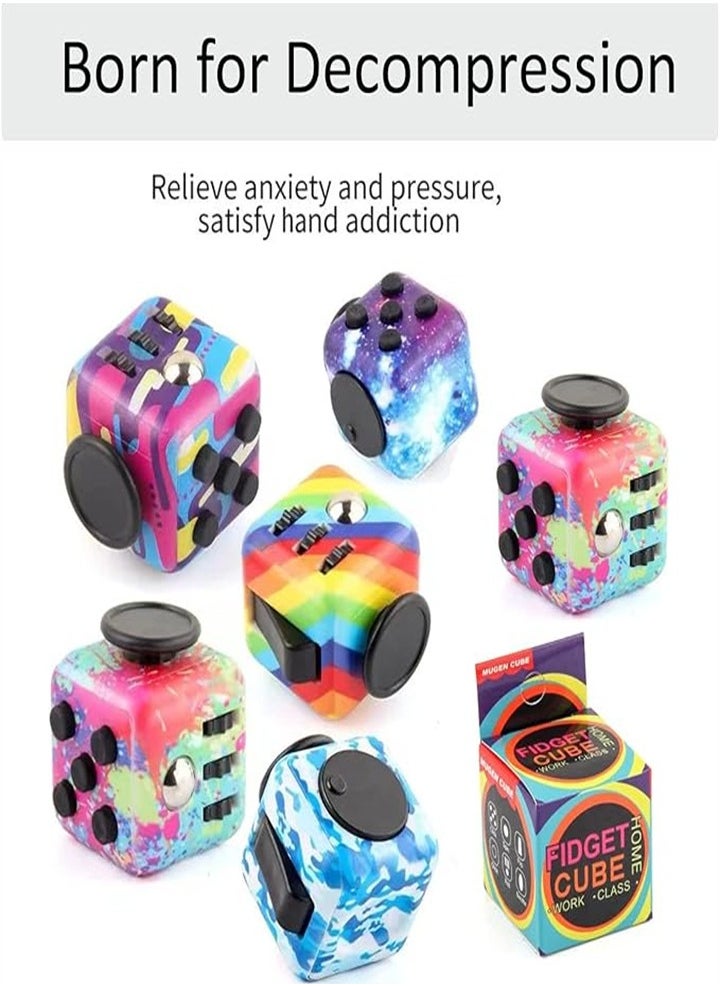 Stress relief magic cube, release pressure magic cube, kill time magic cube set, suitable for adults and children to relieve stress anxiety toys creative gifts, soft material (camouflage color 2PC)