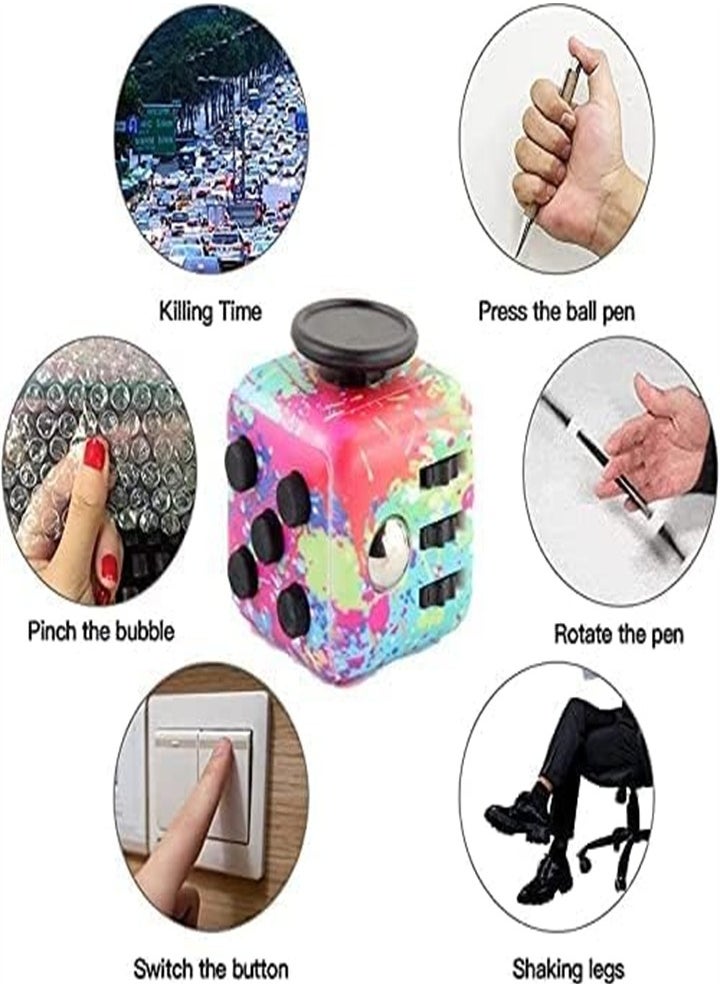 Stress relief magic cube, release pressure magic cube, kill time magic cube set, suitable for adults and children to relieve stress anxiety toys creative gifts, soft material (camouflage color 2PC)