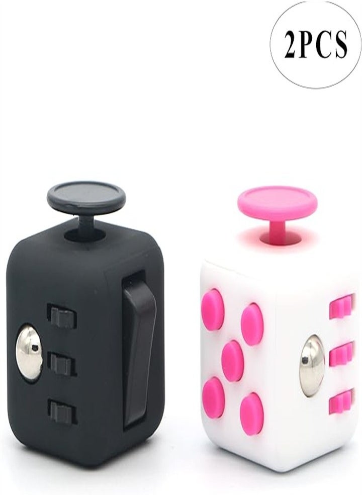 Stress relief cube, stress release cube, time killing cube set, suitable for adults and children to relieve stress and anxiety toys creative gifts, soft material (pink*1 black*1)