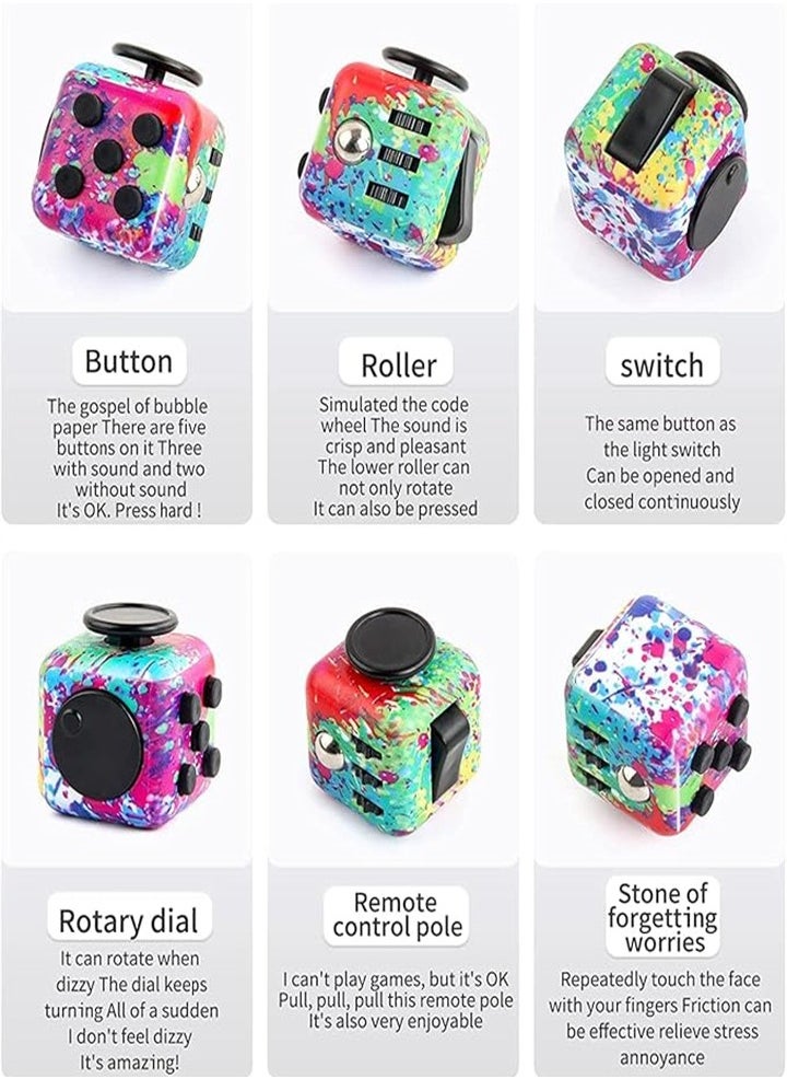 Stress relief magic cube, release pressure magic cube, kill time magic cube set, suitable for adults and children to relieve stress anxiety toys creative gifts, soft material (camouflage color 2PC)