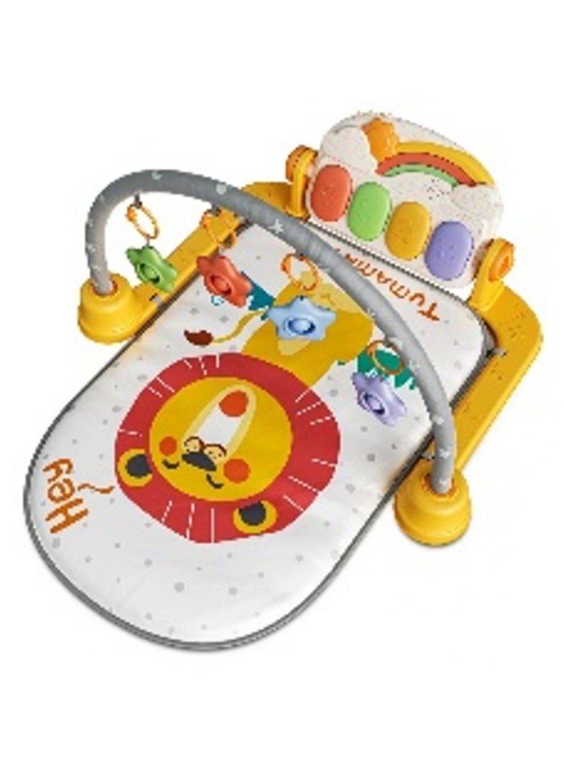 Baby Piano Play Gym Mat with Interactive Toys and Soft Cushion Multifunctional Activity Center for Early Development