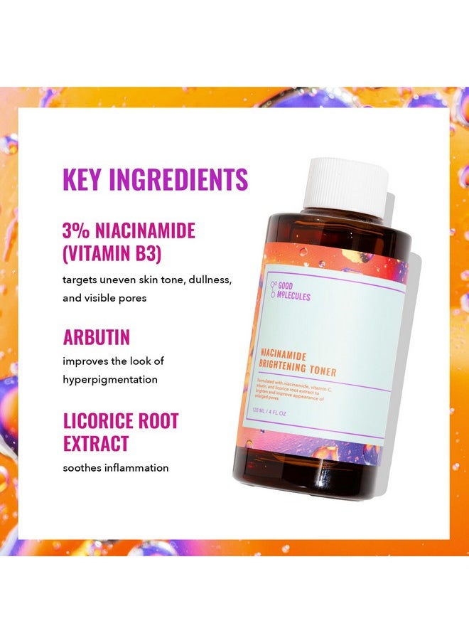 Niacinamide Brightening Toner - Facial Toner With Niacinamide, Vitamin C And Arbutin For Even Tone, Enlarged Pores - Skincare For Face