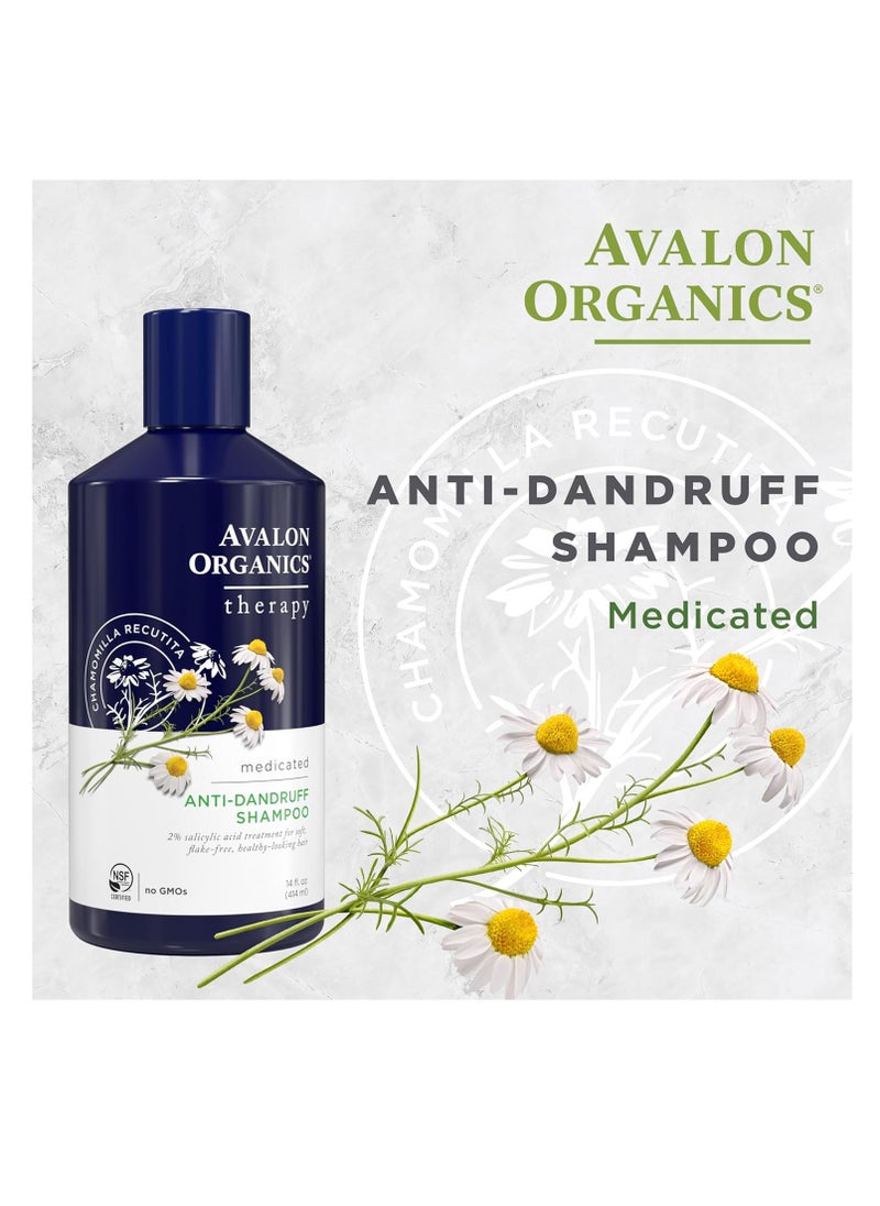 Avalon Organics Therapy Medicated Anti-Dandruff Shampoo 14 Oz 414 ml