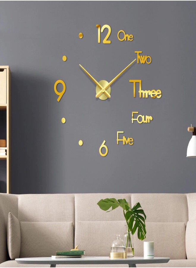 Explosive Creative Luminous Number Words Wall Clock Living Room DIY Wall Sticker Clock Mute Acrylic Clock