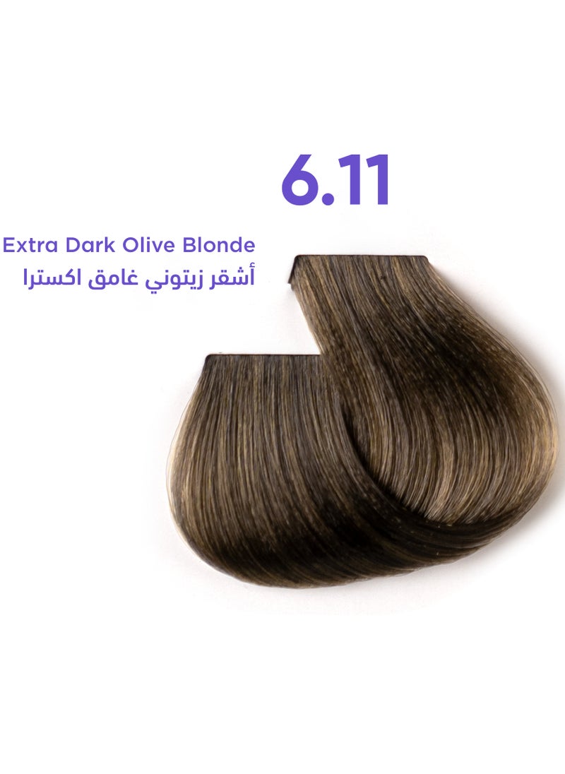 1B Hair Dye Extra Dark Olive Color 6.11 Blonde Tress Tones Tyrosine Enriched 100ML