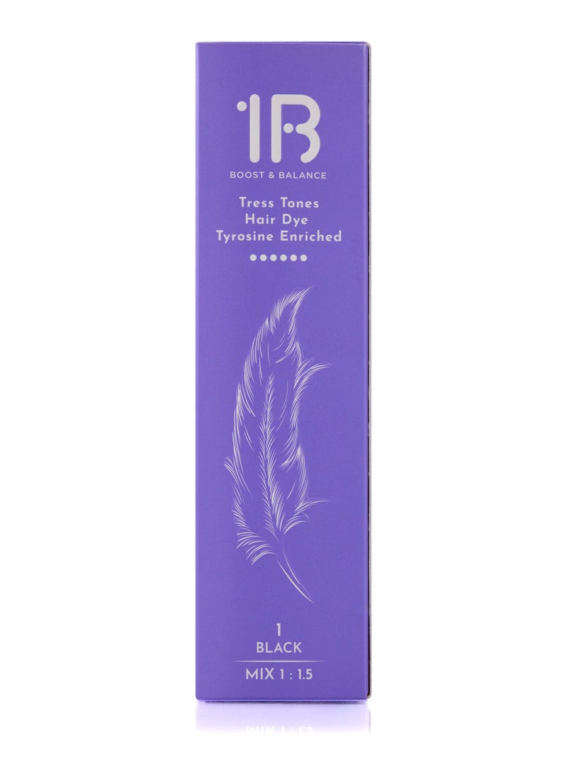 1B Hair Dye Darkest Brown Color 2 Tress Tones Tyrosine Enriched 100ML
