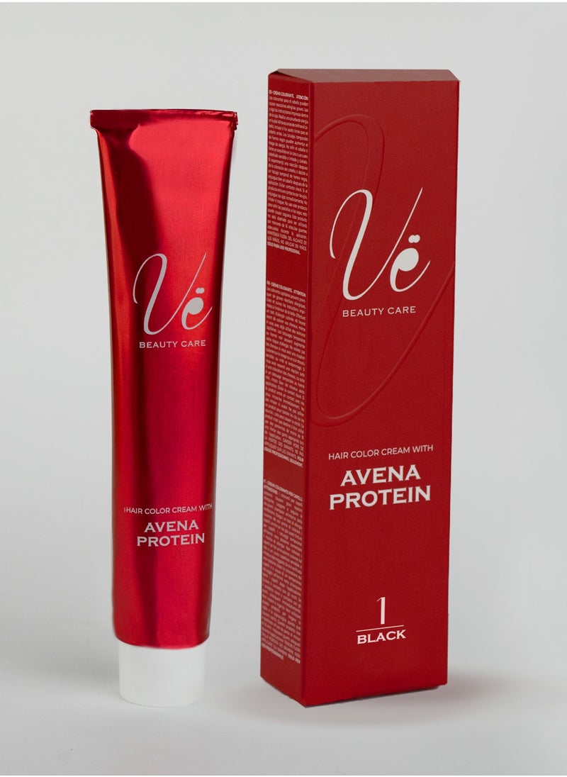 Ve Beauty Care Hair Dye 1 Black with Avena protein 100 ML