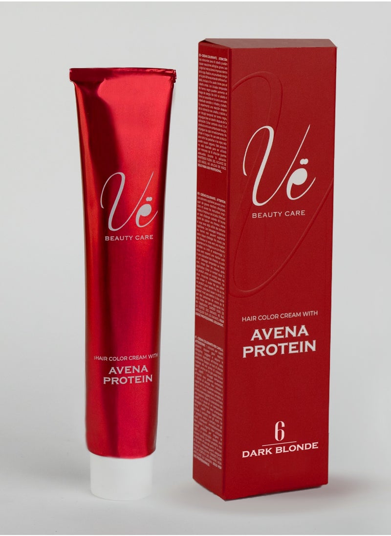 Ve Beauty Care Hair Color Cream 6 Dark Blonde with Avena Protein 100ML