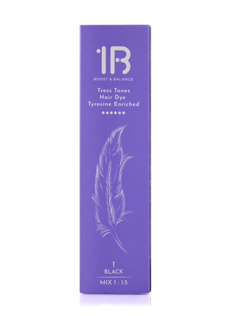 1B Hair Dye Dark Brown Color 3 Tress Tones Tyrosine Enriched 100ML