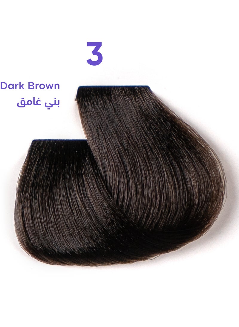 1B Hair Dye Dark Brown Color 3 Tress Tones Tyrosine Enriched 100ML