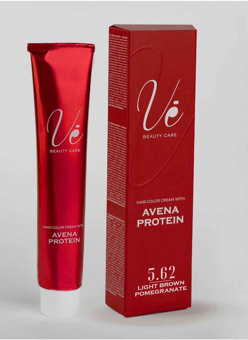 Ve Beauty Care Hair Dye 5.62 Light Brown Pomegranate with Avena Protein 100 ML