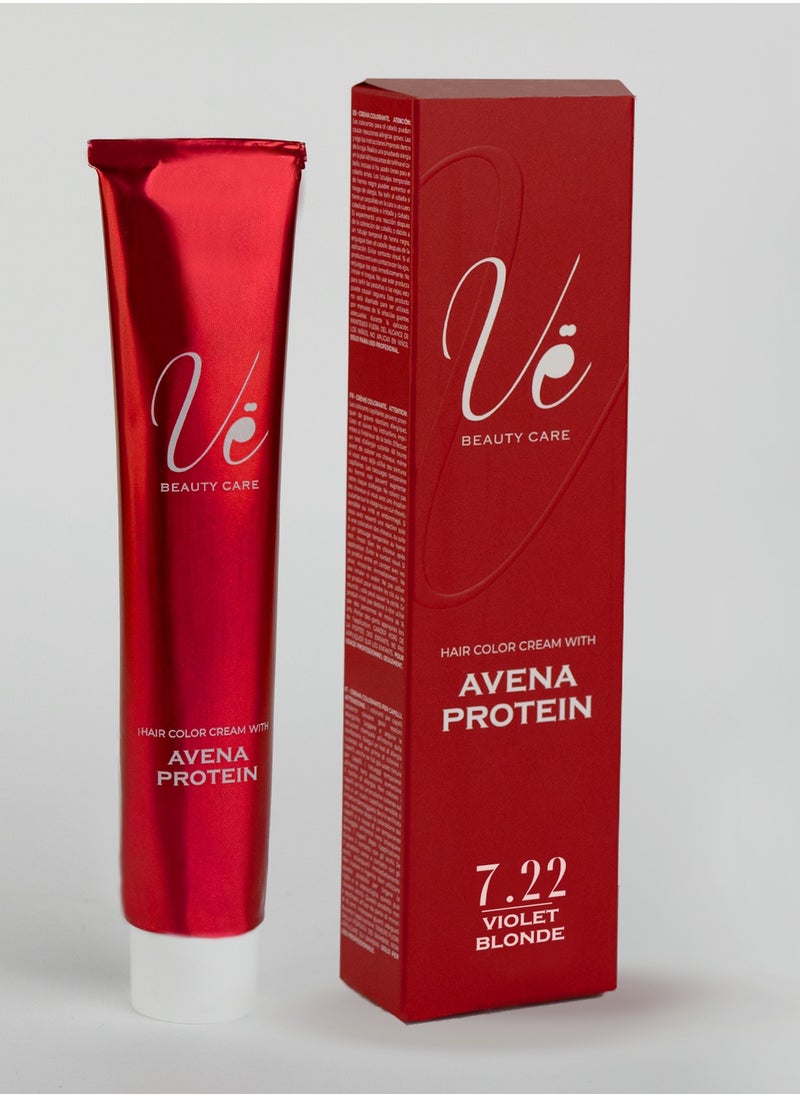 Ve Beauty Care Hair Dye 7.22 Violet Blonde with Avena Protein 100 ML