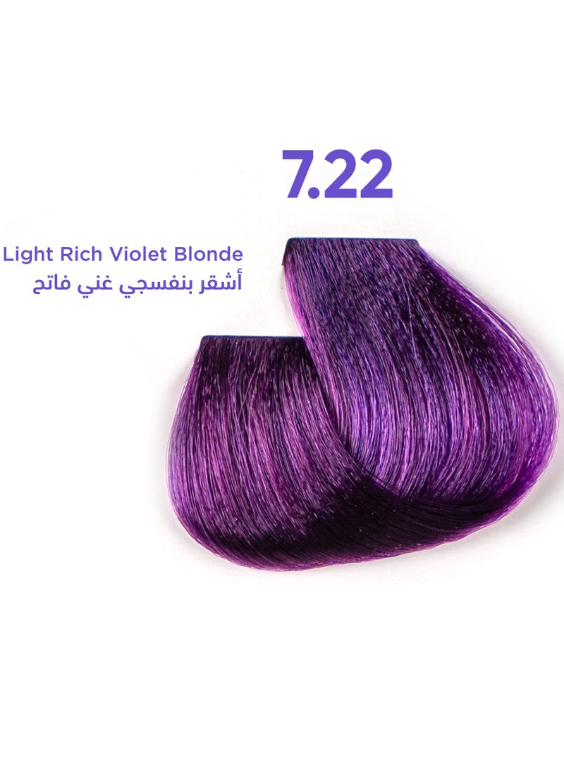 1B Hair Dye Light Rich Violet Blonde Color 7.22 Tress Tones Tyrosine Enriched 100ML