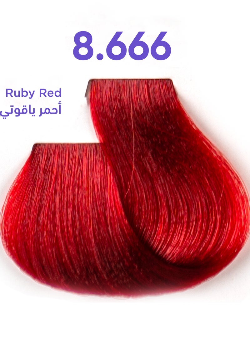 1B Hair Dye Ruby Red Color 8.666 Tress Tones Tyrosine Enriched 100ML