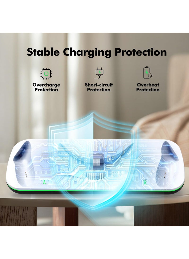 Charging Dock Compatible with Meta Quest 3 Accessories, VR Charging Station Compatible with Oculus Quest 3 with LED Indicator, Charger Stand with Rechargeable Batteries