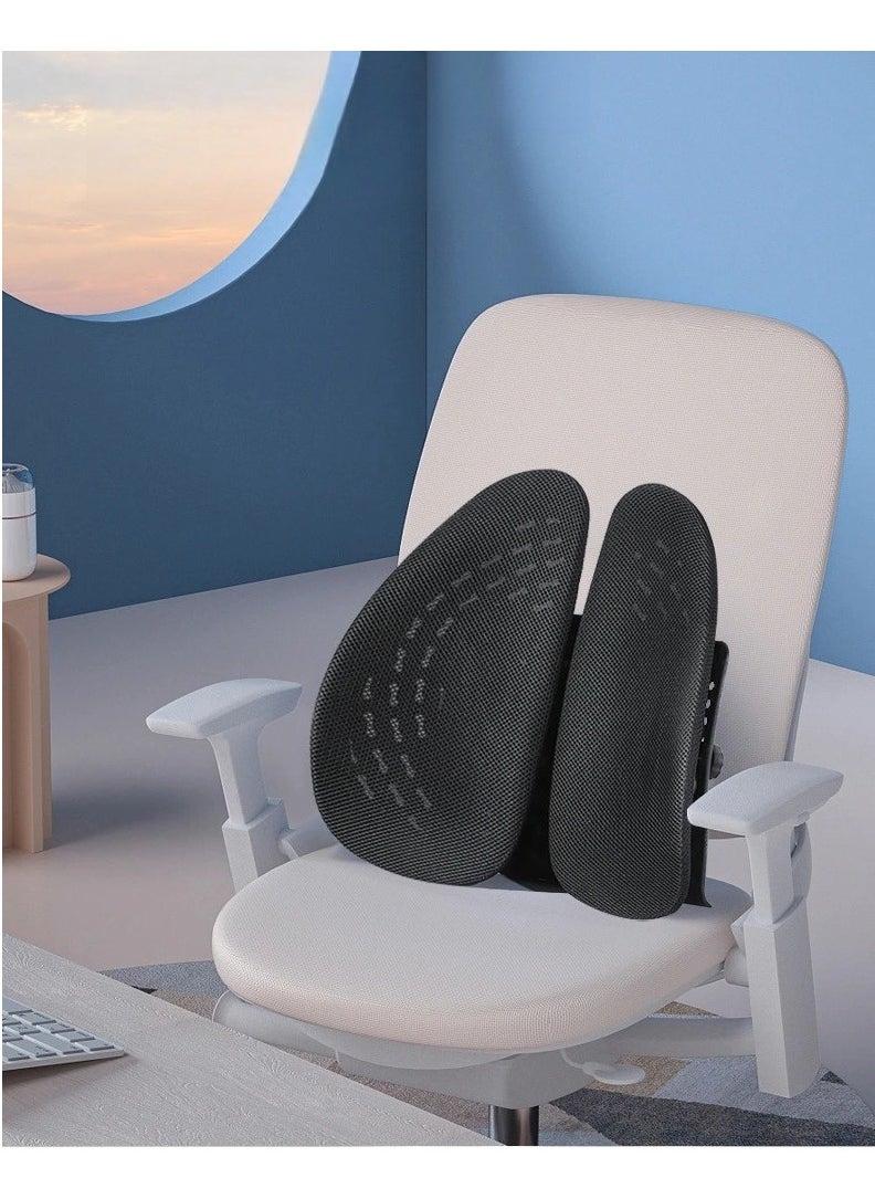 Adjustable Lumbar Support Pillow Improve Lower Back PainRelief and Sitting Posture Adjustable Slider Ergonomic Memory Foam Back Cushion for Long Sitting for Office Chair Car Plane