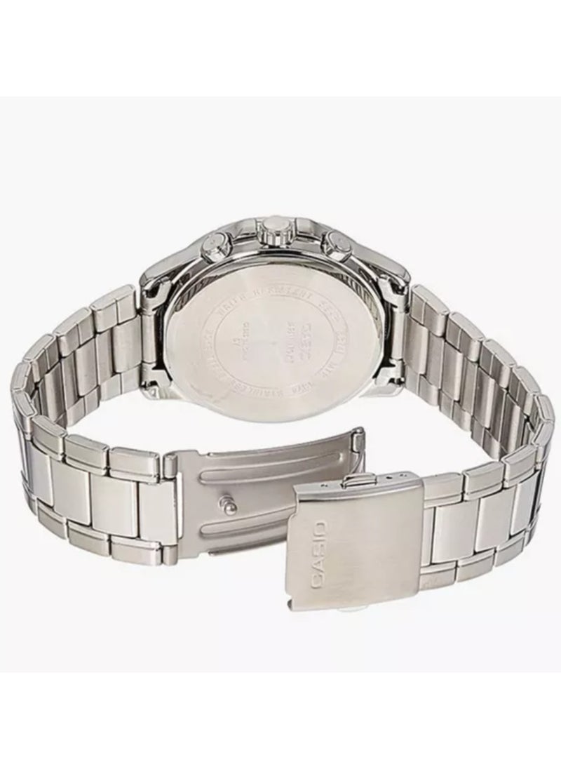 Casio Men's Silver Metal Strap Watch MTP-1374D-5AVDF