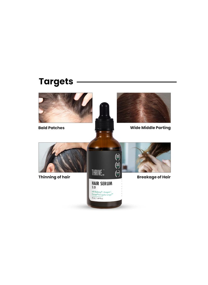 ThriveCo Hair Growth Serum 2.0 For Hair Growth & Hair Fall Control | with Redensyl + Anagain + Rosemary + Procapil + Capilia Longa | For Men & Women | 50ml