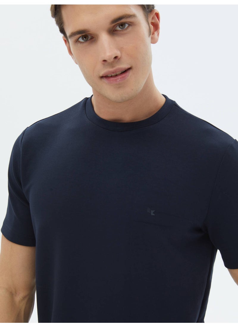 Navy Blue Plain Crew Neck T-Shirt