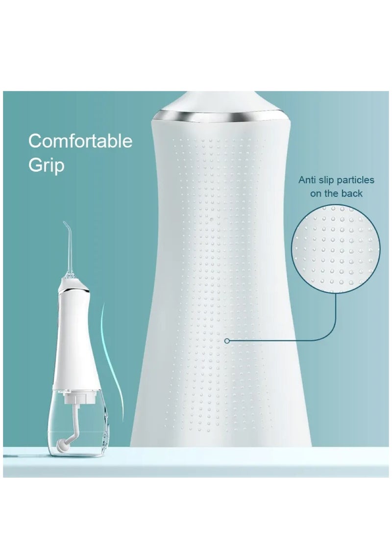 Portable Water Dental Flosser For Teeth Cleaning Dental Oral Irrigator With 4 Modes Scalable 5 Jet Nozzles IPX7 Water Resistance 300ML