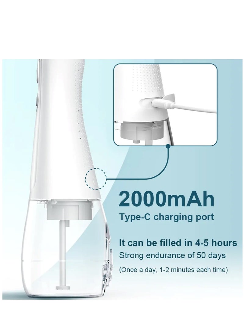 Portable Water Dental Flosser For Teeth Cleaning Dental Oral Irrigator With 4 Modes Scalable 5 Jet Nozzles IPX7 Water Resistance 300ML