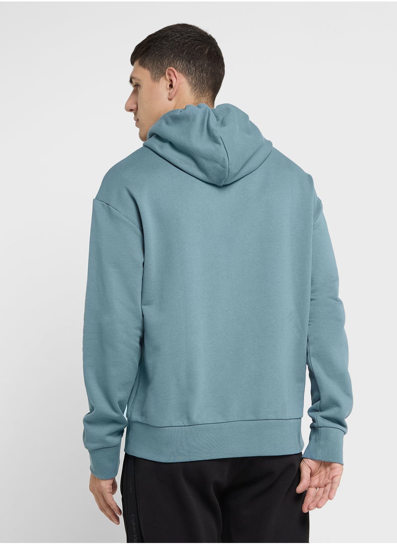 Logo Print Drawstring Pullover Hoodie