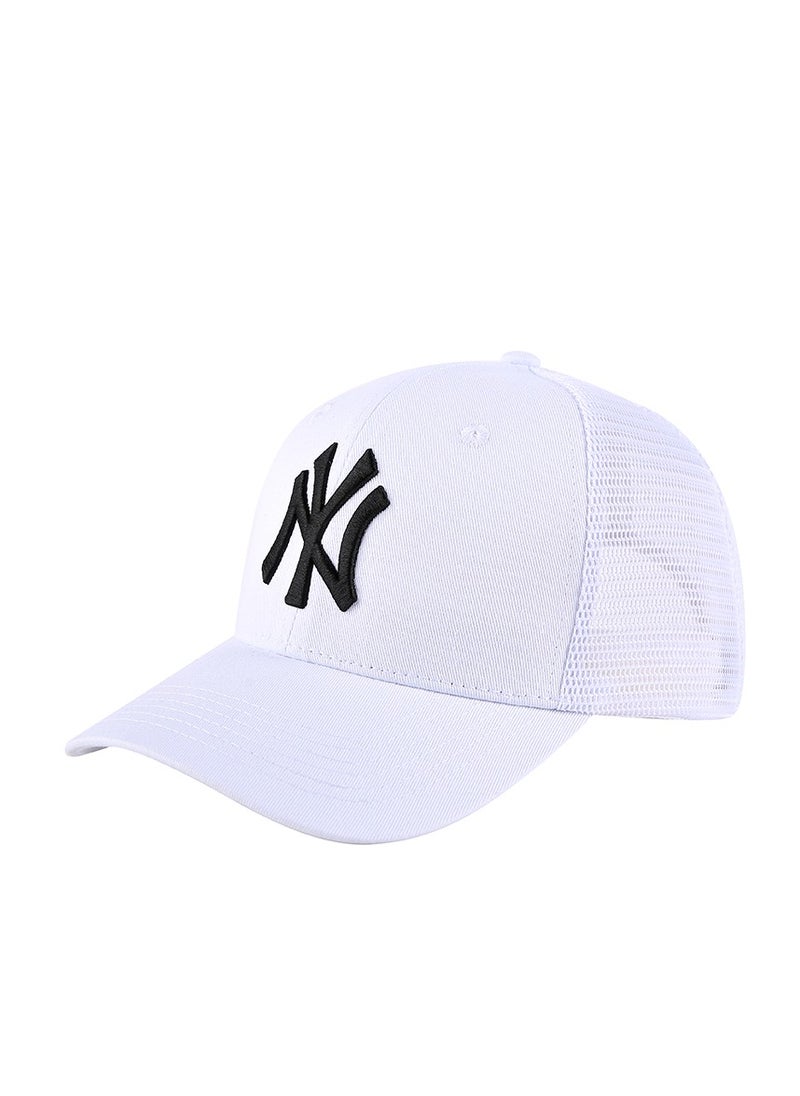 New Era MLB New York Yankees Fashion Sunshade Hat, Mesh Hat, Outdoor Men's and Women's Sports Duck Tongue Hat White