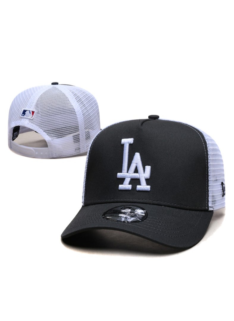 New Era Los Angeles Dodgers sun hat, mesh cap, outdoor men's and women's sports duckbill cap black/white