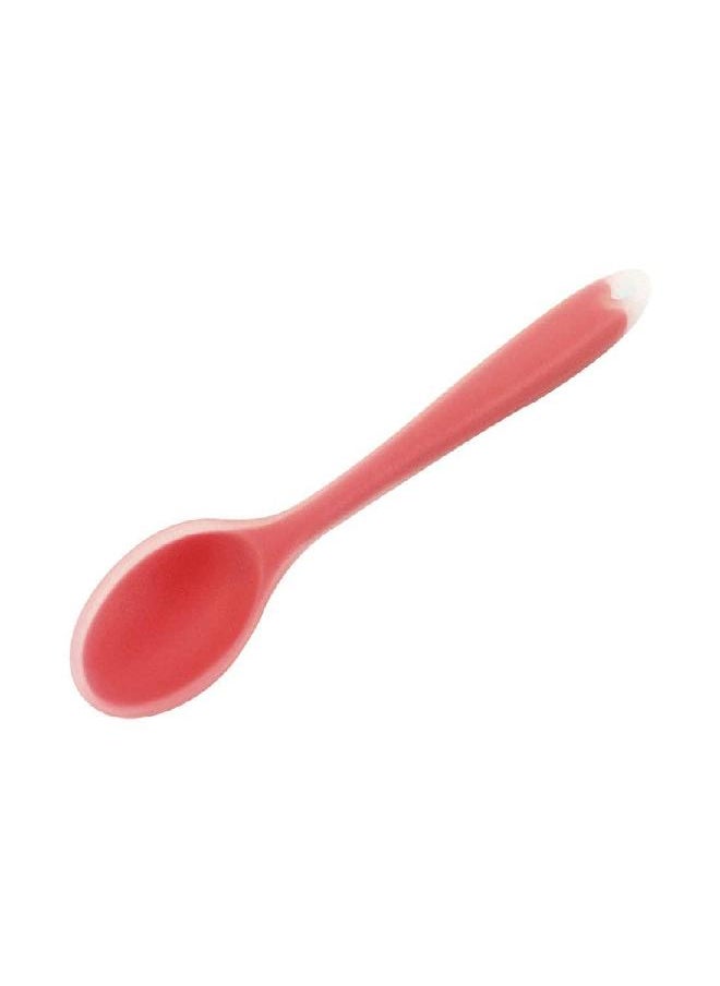 uxcell Silicone Dinner Spoon Table Spoon Dessert Spoon Utensils for Kitchen Restaurant Coral