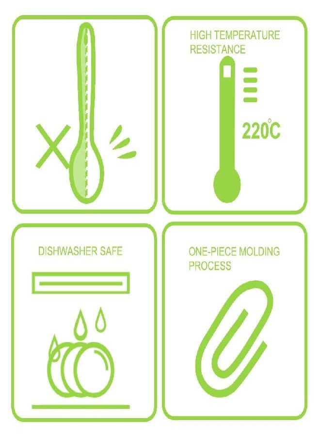 uxcell Silicone Dinner Spoon Table Spoon Dessert Spoon Utensils for Kitchen Restaurant Green