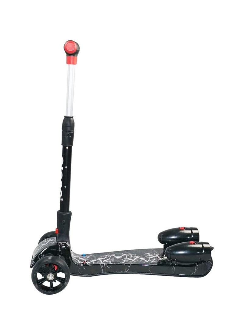 3 wheels kick scooter for kids - Safe Lean to Steer, LED Lights wheels, Bluetooth and Water Spray Gives a Great Smoke Effect for Children from 3 to 14 Years Old (Balck)