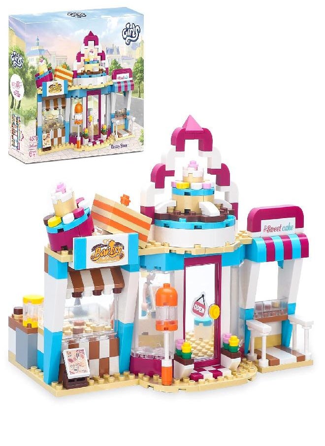 BRICK STORY Dream Girls Friends Bakery Building Sets 348 Pieces Cake Shop Baking Building Toys Dessert Store Construction Toys Christmas Birthday Gift for Kids Aged 6-12 and Up