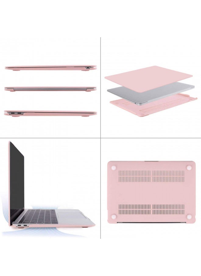 MOSISO Compatible with MacBook Air 13 inch Case 2022 2021 2020 2019 2018 Release A2337 M1 A2179 A1932 Retina Display with Touch ID, Plastic Hard Shell Case & Keyboard Cover Skin, Rose Quartz