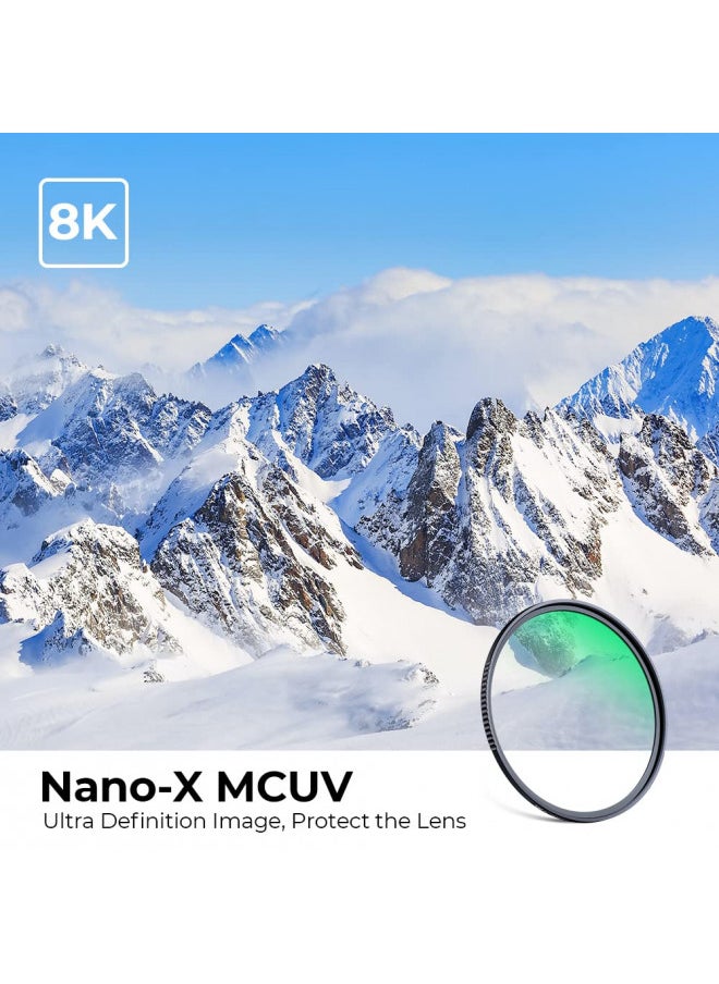 K&F Concept 49mm MC UV Protection Filter with 28 Multi-Layer Coatings HD/Hydrophobic/Scratch Resistant Ultra-Slim UV Filter for 49mm Camera Lens (Nano-X Series)